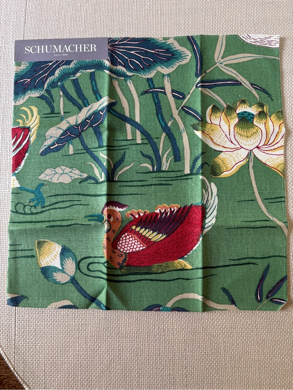 Two Schumacher fabric samples in Lotus Garden. NWT - Picture 6 of 6